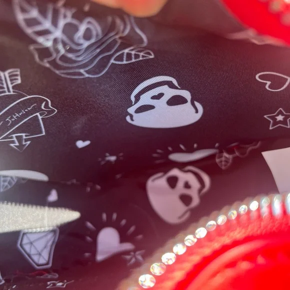 Betsey Johnson Heart Crossbody Red Purse w/ Rhinestones COLOVY-R NWT - Picture 10 of 17